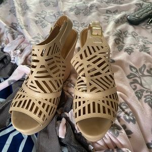 Beige wedges